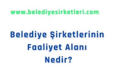 Belediye Şirketlerinin Faaliyet Alanı
